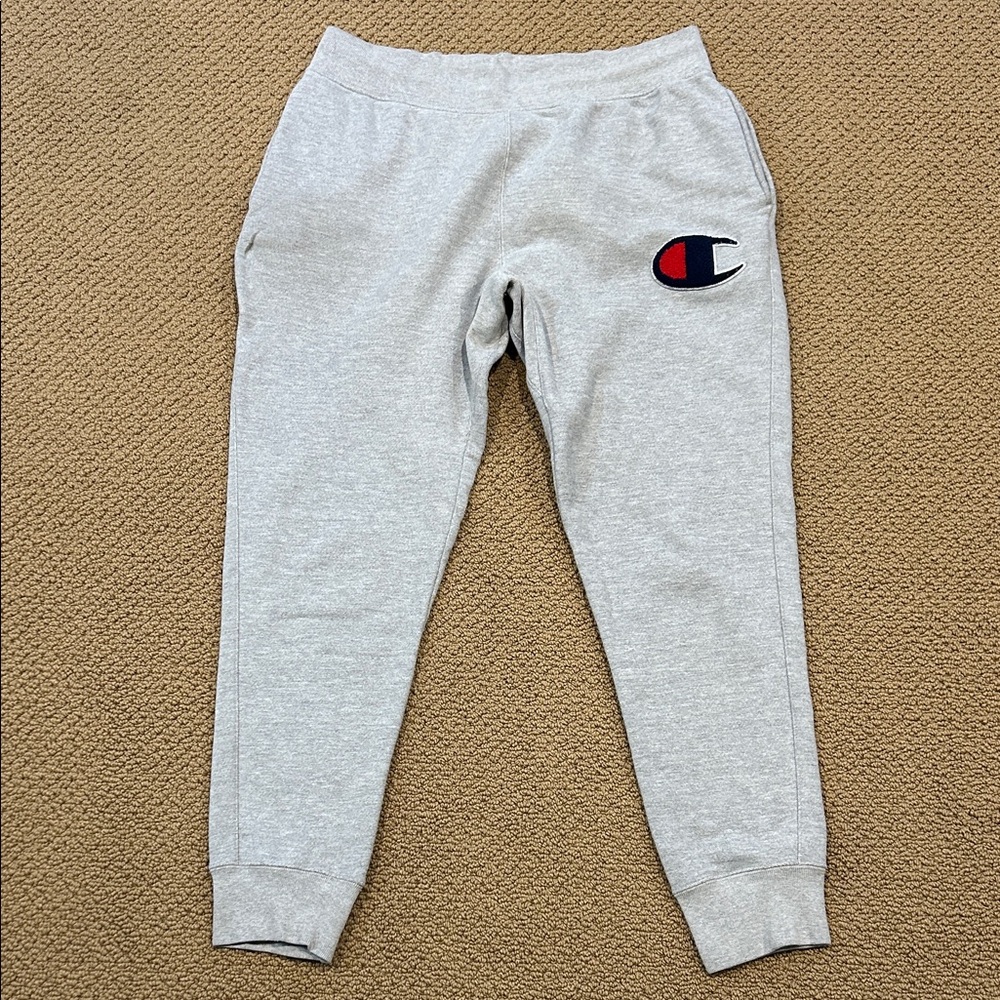 Vintage Champion Men's Reverse Weave Logo Jogger Sweatpants size XL Gray